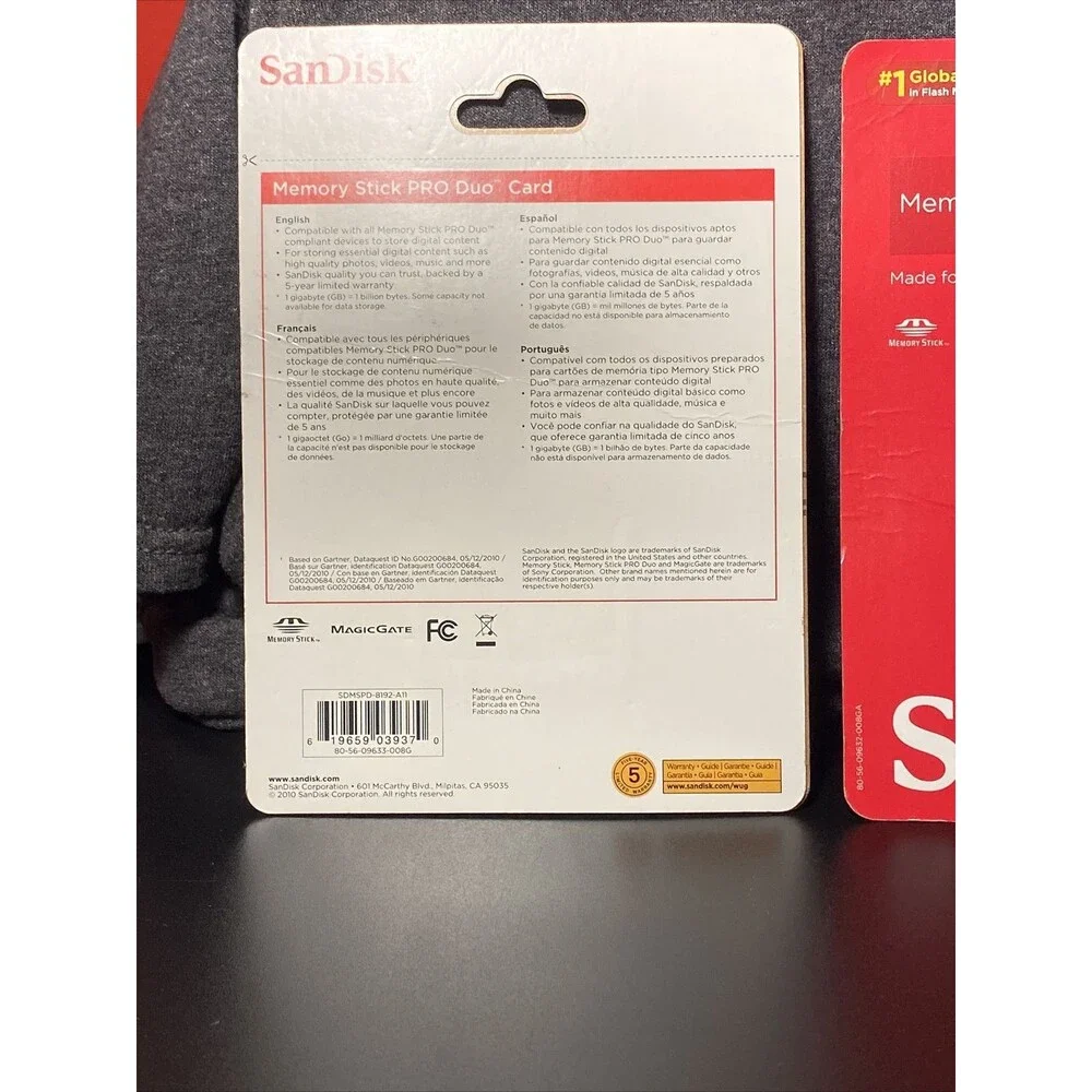 HTF NEW 8gb Sandisk Sony Video Camera Memory Stick Pro Duo Card X 2 16GB Total